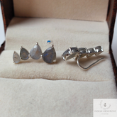 Blue Flashy Labradorite Ear Climber, 925 Sterling Silver Earring, Labradorite Ear Crawler, Gemstone Ear Climber Earring, Ear Crawler Earring